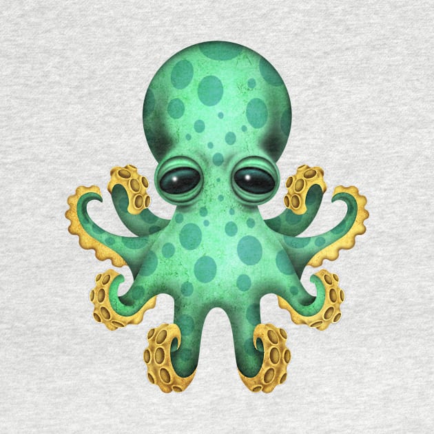 Cute Green Baby Octopus by jeffbartels